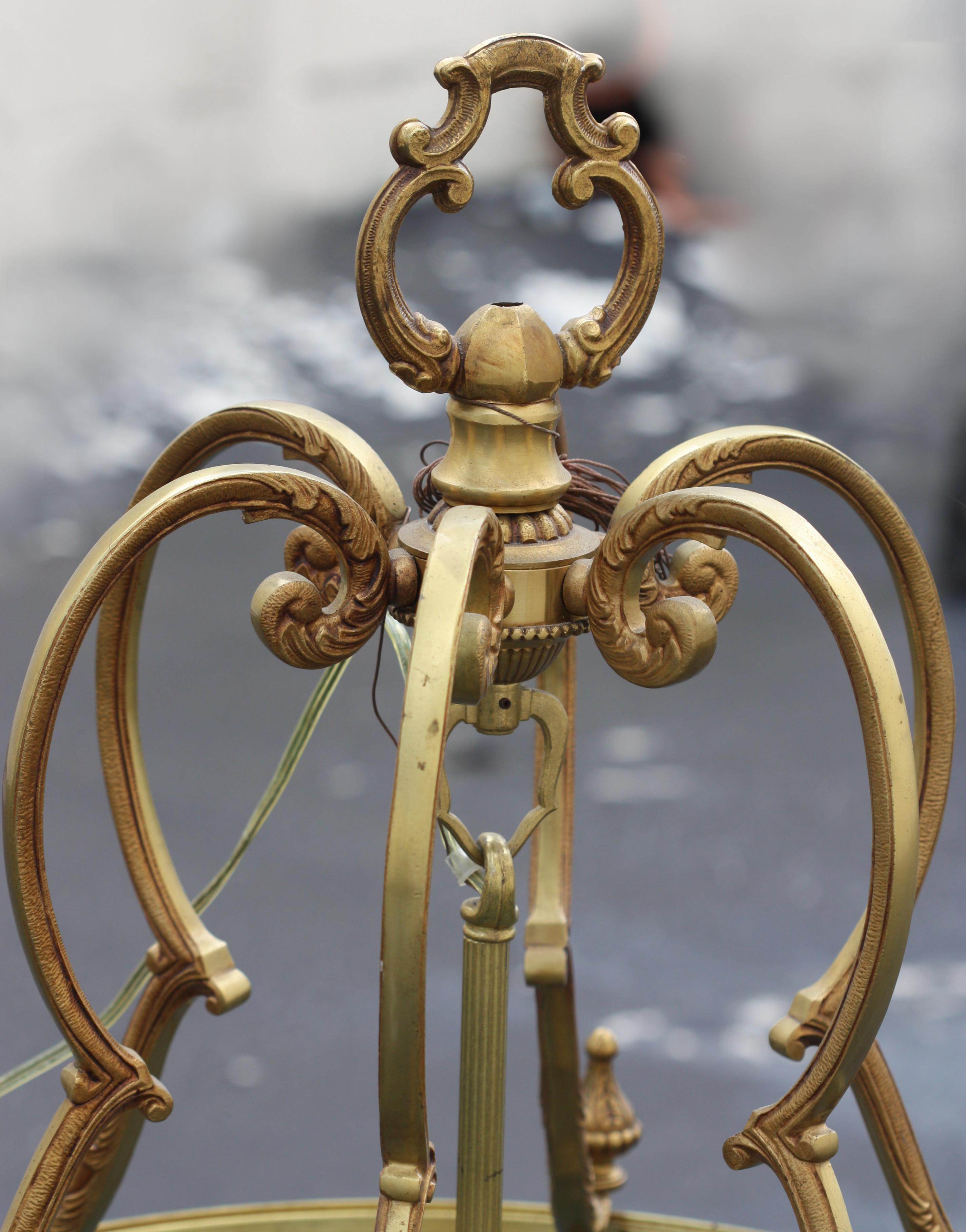Louis XV Style Bronze Hanging Lantern/Chandelier For Sale 2