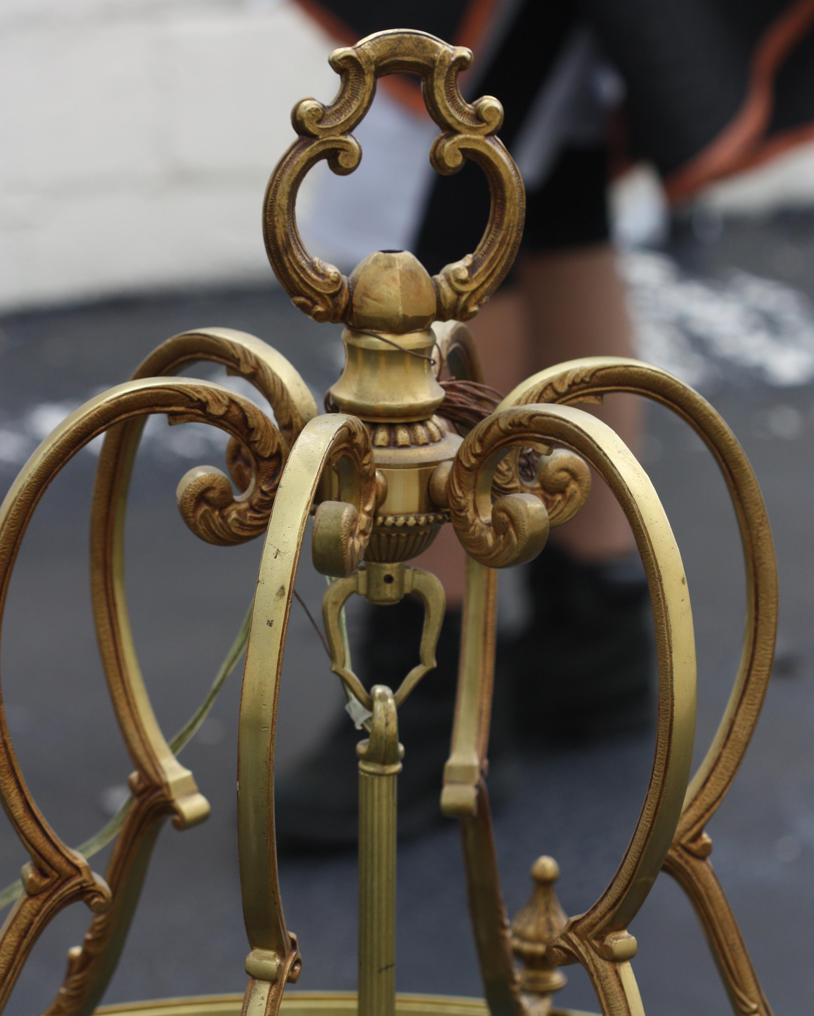 Louis XV Style Bronze Hanging Lantern/Chandelier For Sale 4