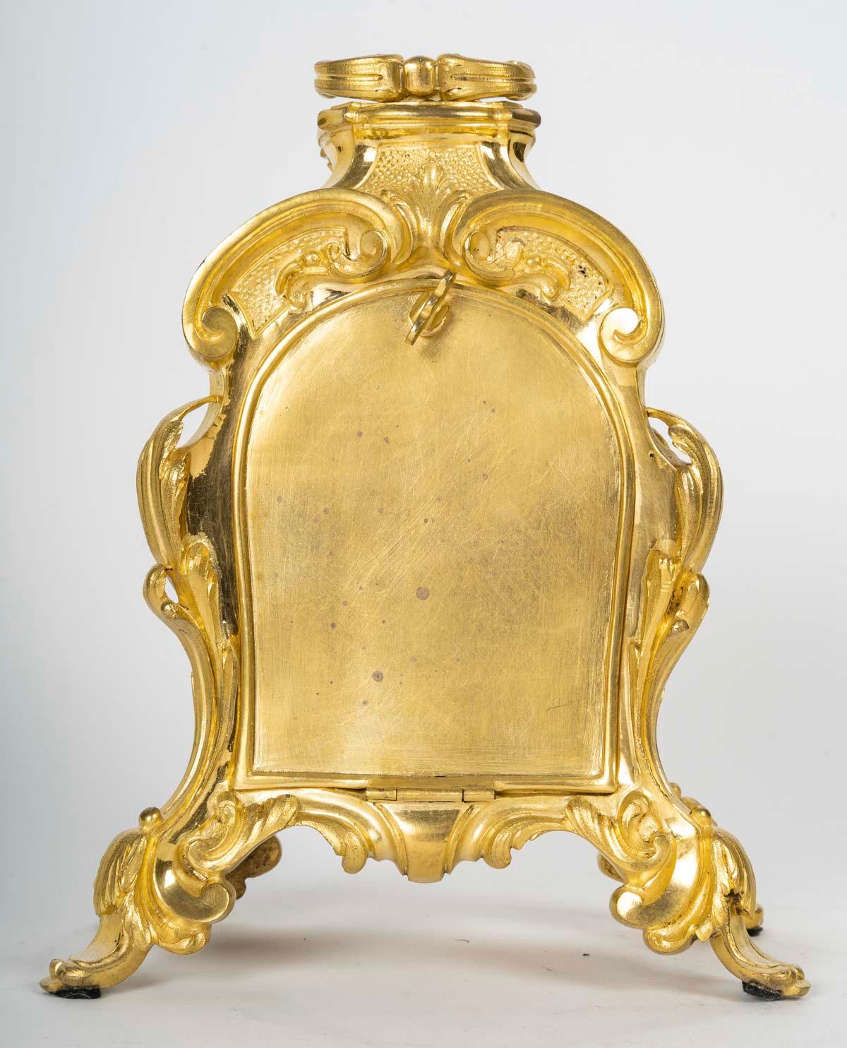 Reloj de sobremesa viajero de estilo Luis XV circa 1875 Fines del siglo XIX en venta