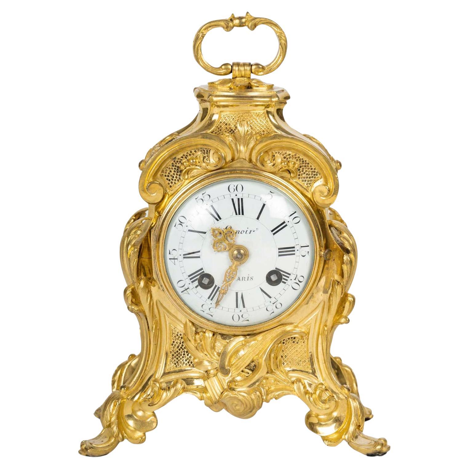 A Louis XV Style Desk Travelling Cartel Clock circa 1875