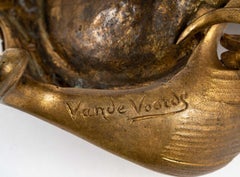 Louis XV Style Gilt Bronze Inkwell, Late 19th Century