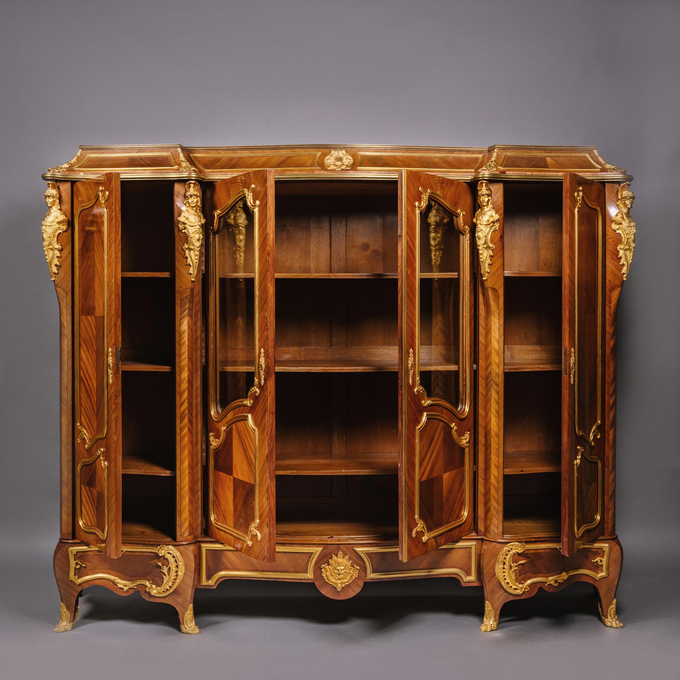 Louis XV Style Gilt-Bronze Mounted Bibliotheque, Attributed to François Linke In Good Condition For Sale In Brighton, West Sussex
