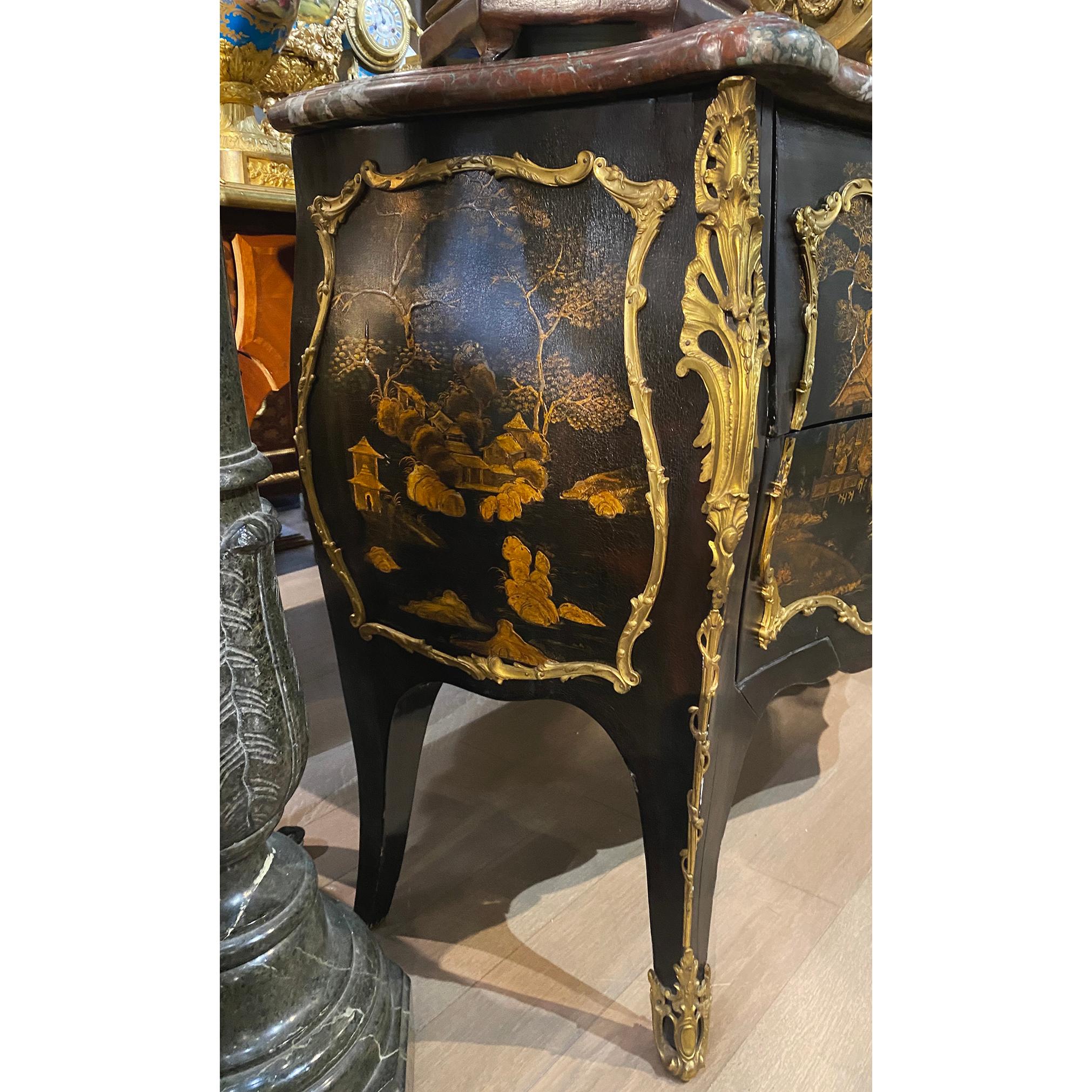 19th Century Louis XV Style Gilt-Bronze Mounted Lacquer Commode Attributed to Henry Dasson For Sale