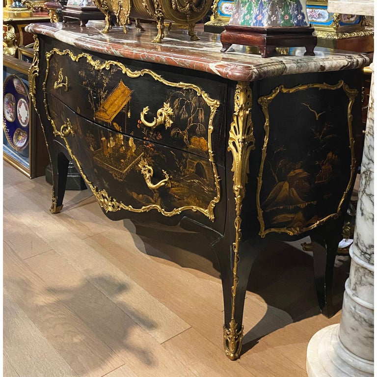 Louis XV Style GiltBronze Mounted Lacquer Commode Attributed to Henry