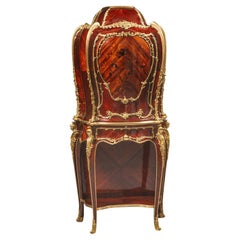 A Louis XV Style Gilt-Bronze Mounted Marquetry Cabinet-On-Stand