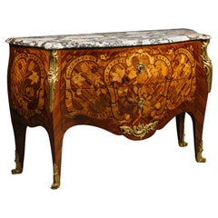 Commode de style Louis XV montée en marqueterie de bronze doré, par Paul Sormani