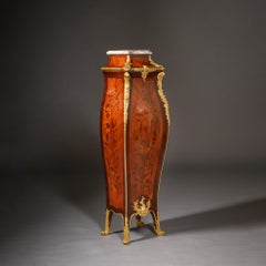 A Louis XV Style Gilt-Bronze Mounted Marquetry Pedestal