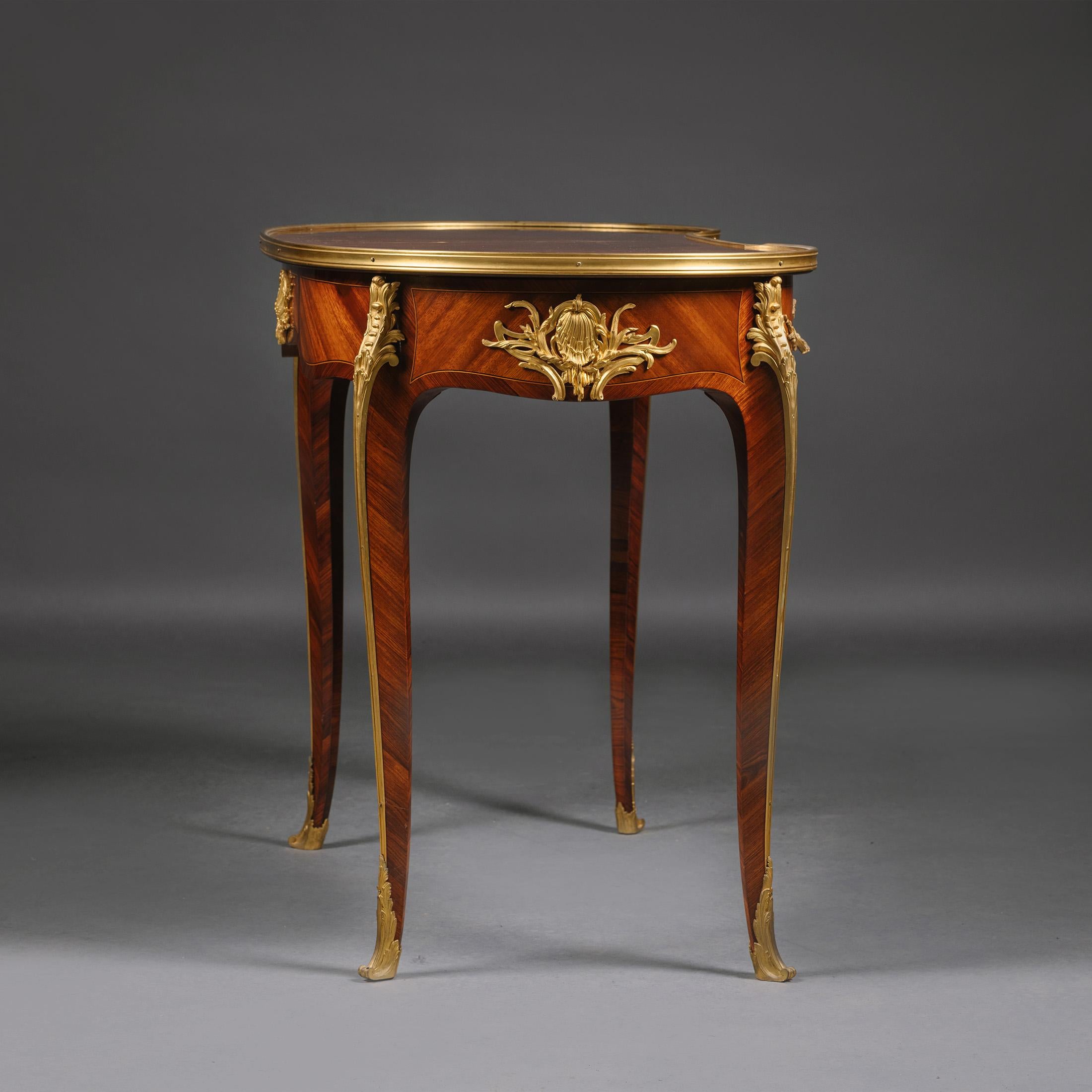 French A Louis XV Style  Gilt-Bronze Mounted Table by François Linke For Sale