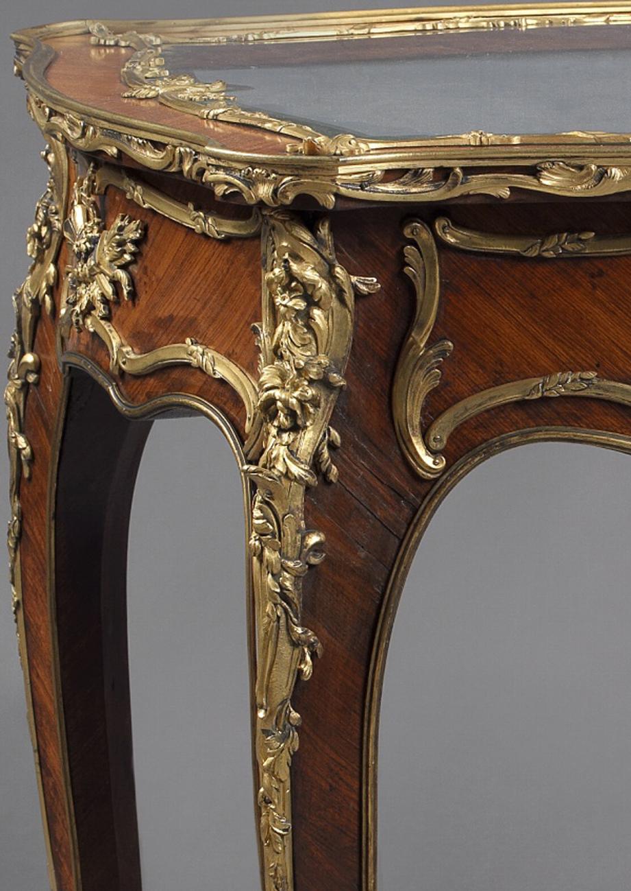Wood Louis XV Style Gilt-Bronze Mounted Table Vitrine by François Linke, circa 1900 For Sale
