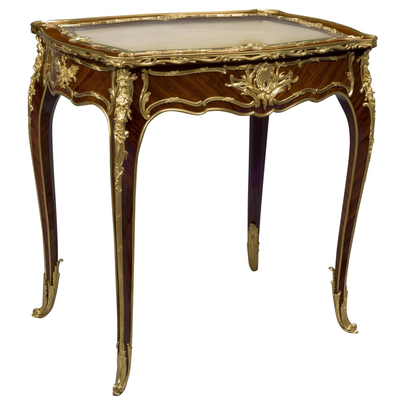 Louis XV Style Gilt-Bronze Mounted Table Vitrine by François Linke, circa 1900 For Sale