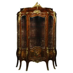 Antique A Louis XV Style Gilt-Bronze Mounted, Vernis Martin Vitrine Cabinet