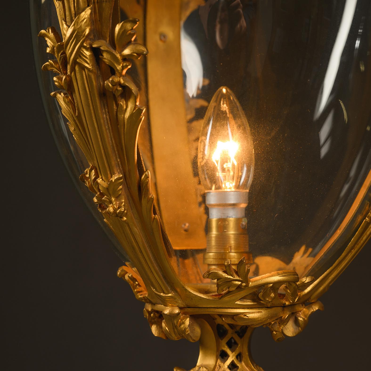 A Louis XV Style Gilt-Bronze Rococo Lantern For Sale 1