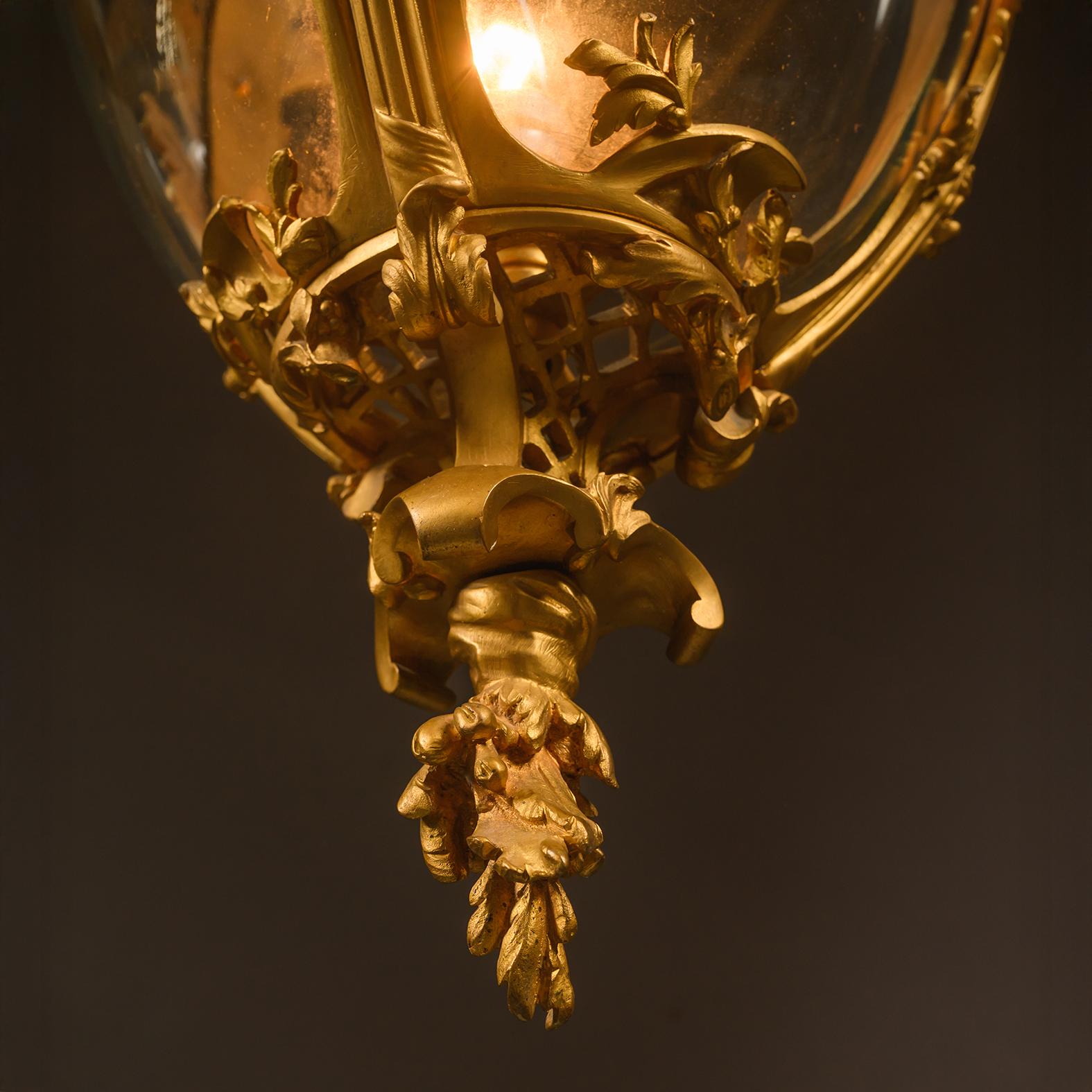 A Louis XV Style Gilt-Bronze Rococo Lantern For Sale 2