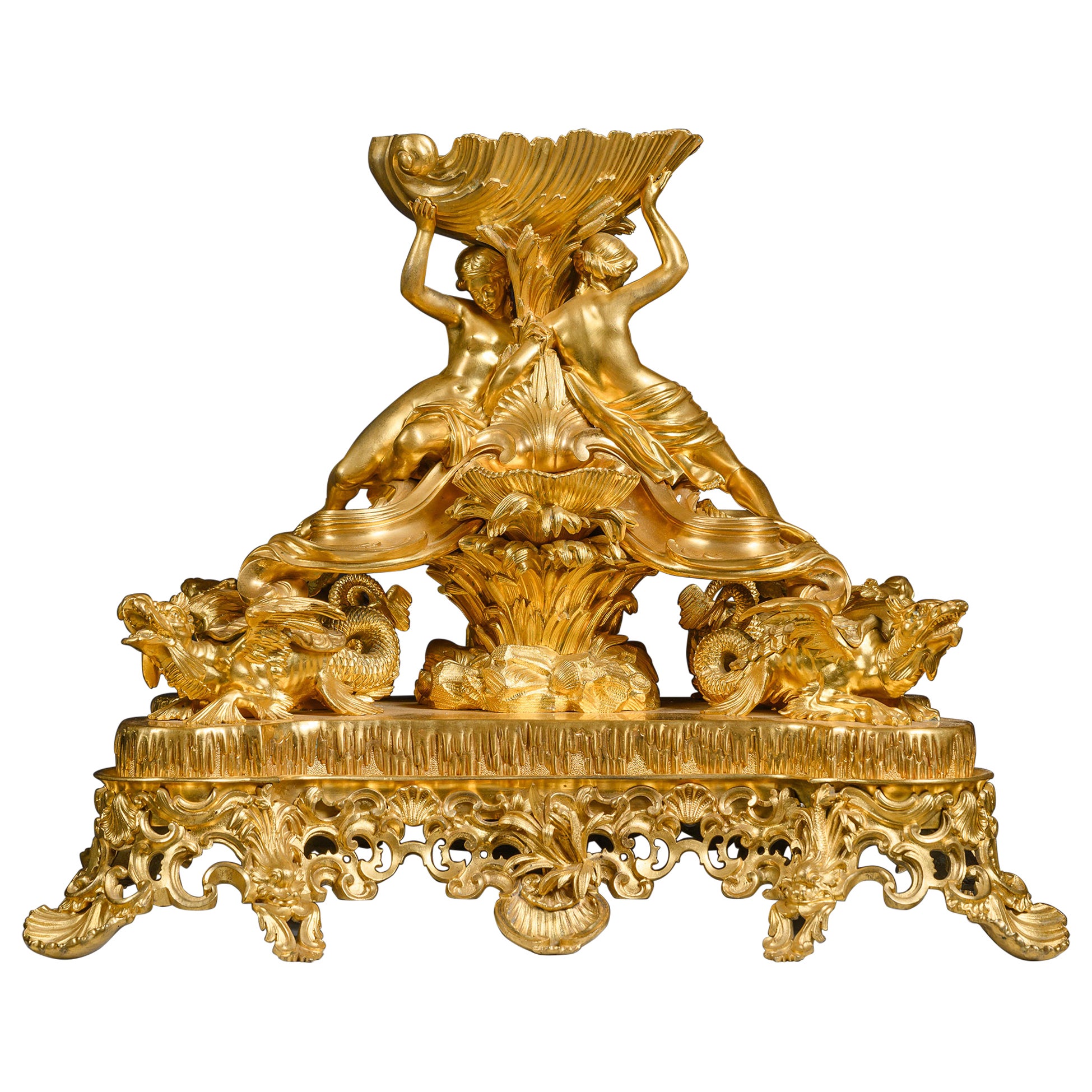 A Louis XV Style Gilt-Bronze Sculptural Centrepiece, France, Circa 1840