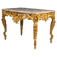 Louis XV Style Giltwood and Marble Centre Table