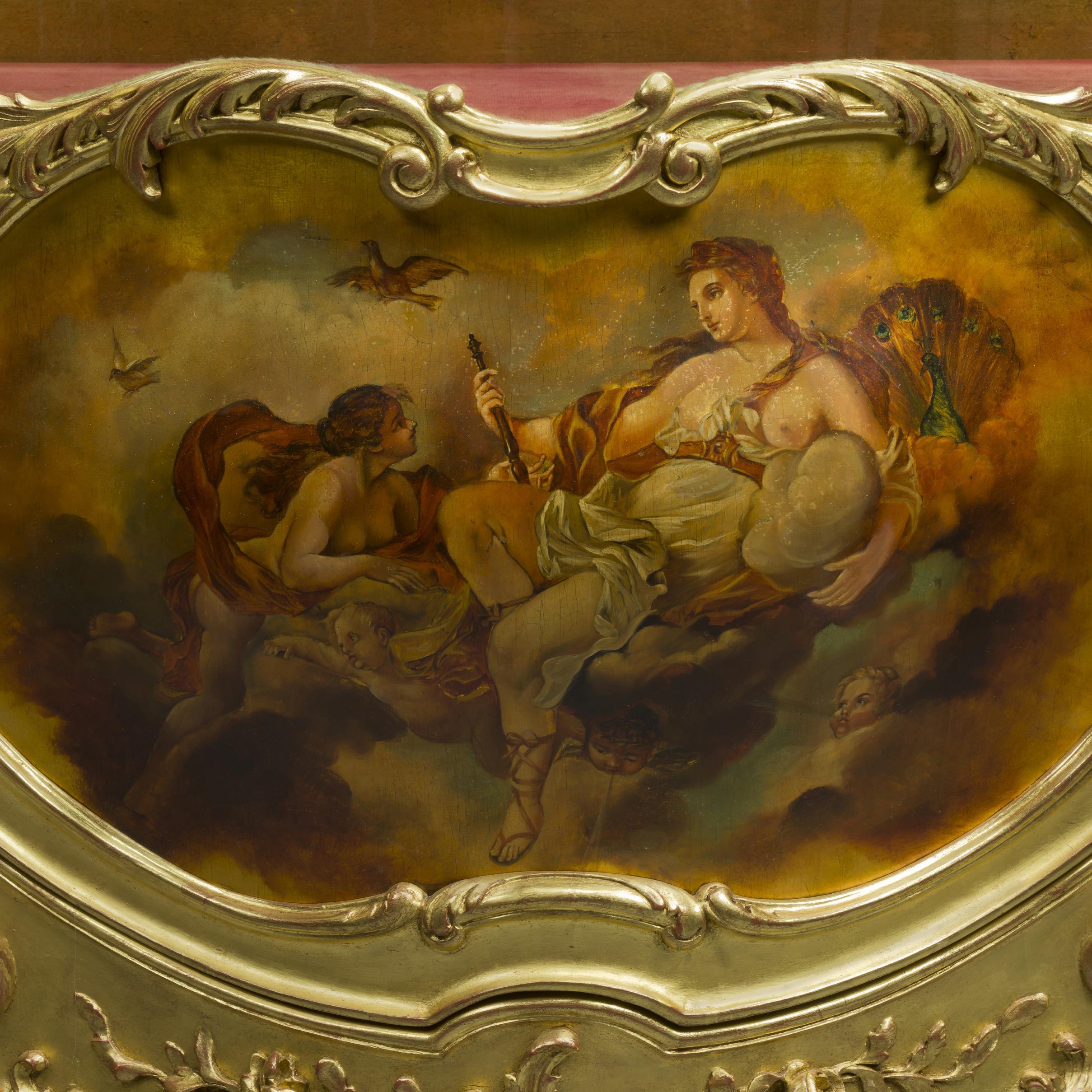 Vitrine aus vergoldetem Holz im Louis-XV-Stil mit Vernis Martin-Paneelen (Vergoldetes Holz) im Angebot