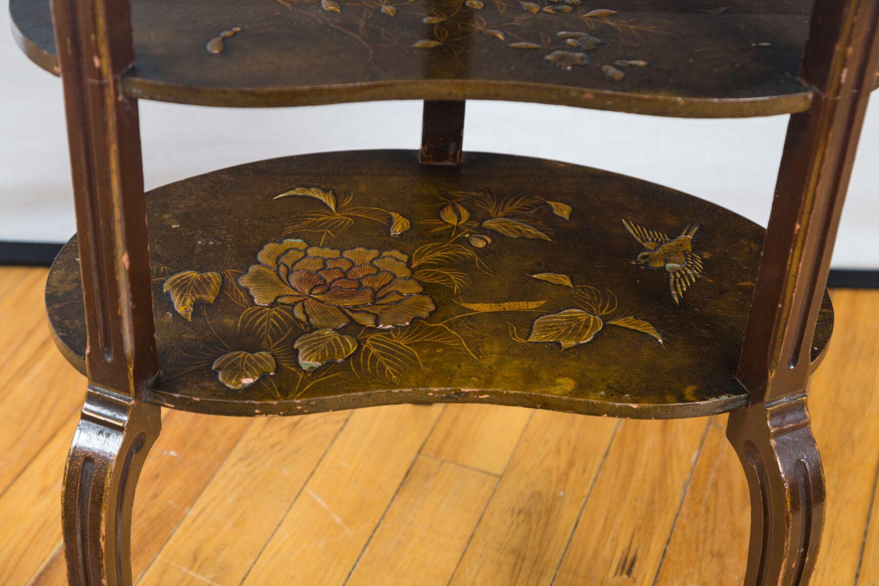 Chiffonier-Tisch im Stil Louis XV. mit Japanlack (Holz)