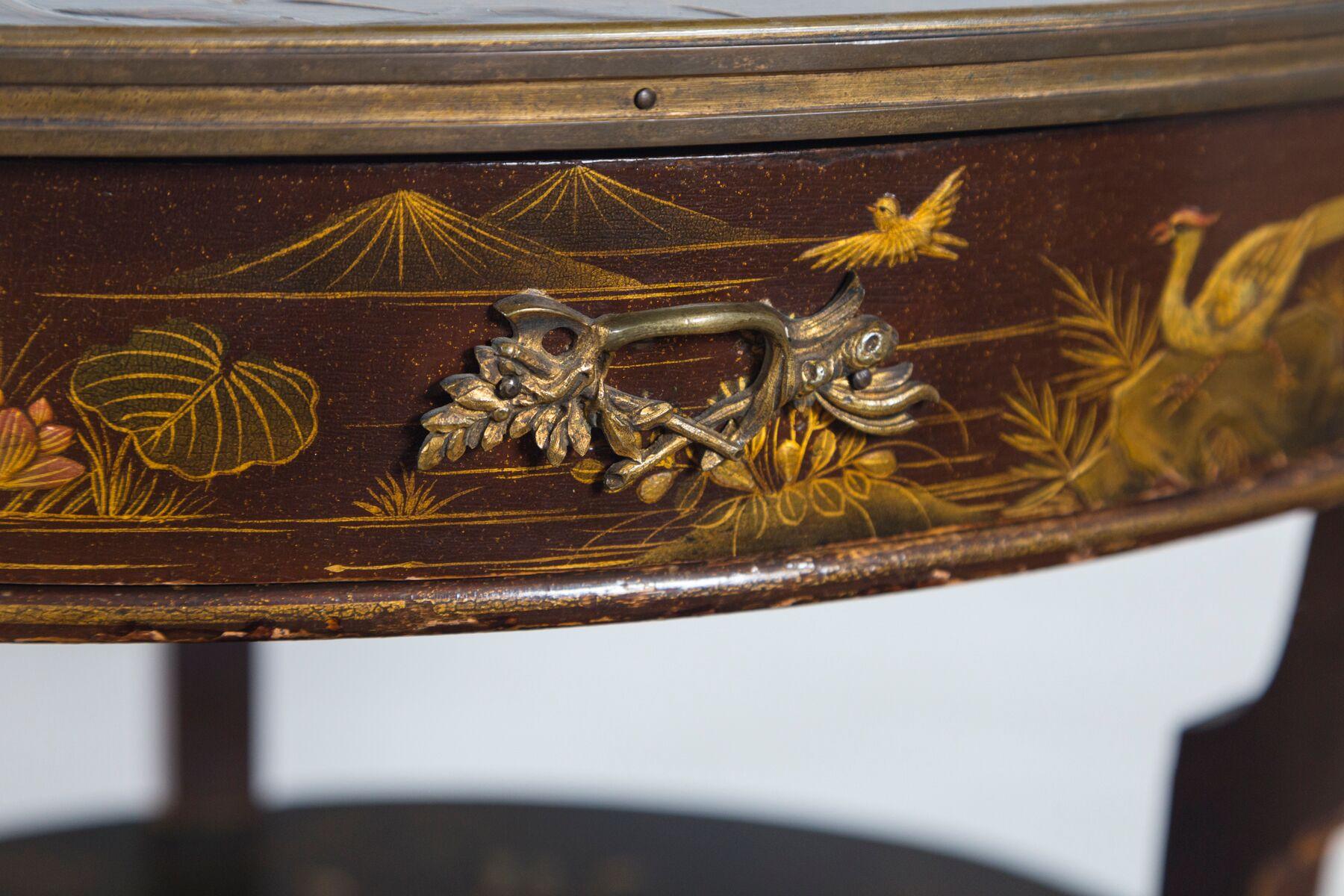 Chiffonier-Tisch im Stil Louis XV. mit Japanlack 3