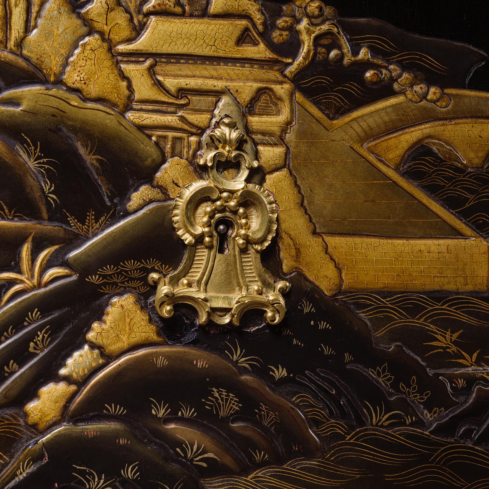 A Louis XV Style Lacquer Commode, by Maxime Secrétant, Paris For Sale 6