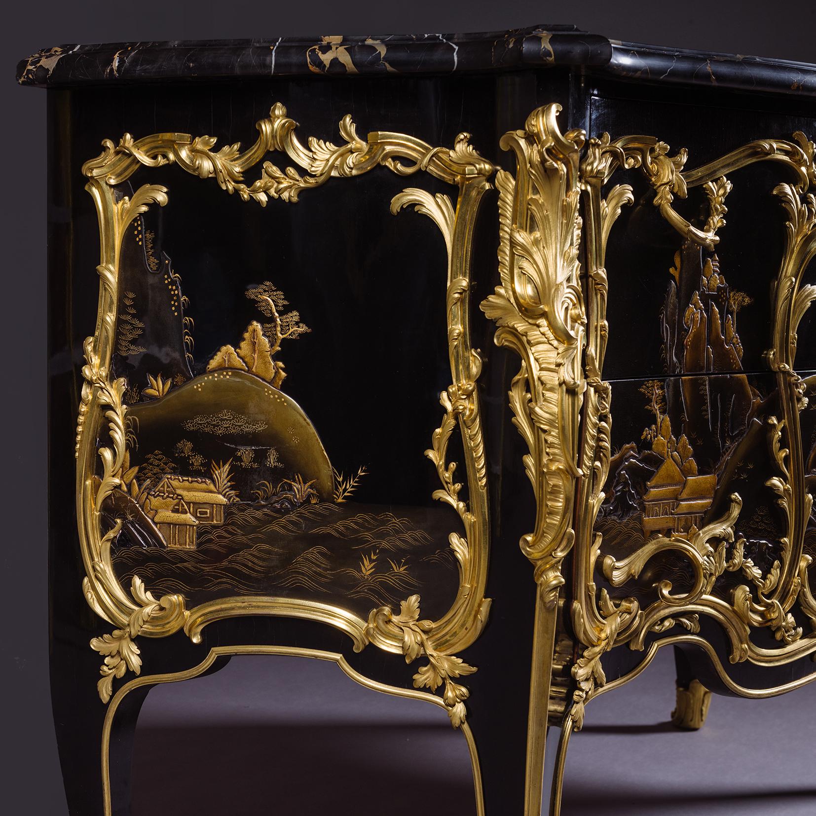 A Louis XV Style Lacquer Commode, by Maxime Secrétant, Paris For Sale 1