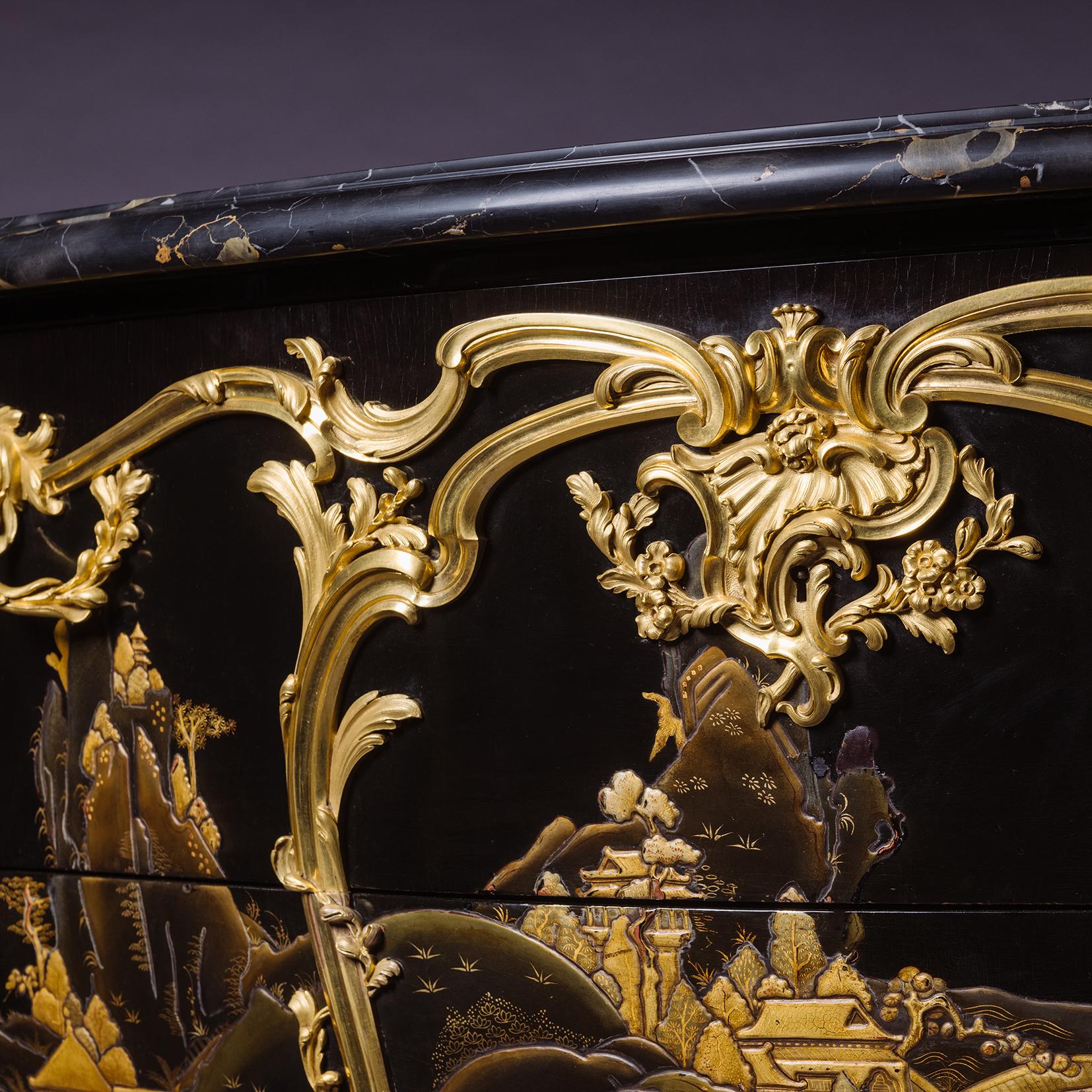A Louis XV Style Lacquer Commode, by Maxime Secrétant, Paris For Sale 3