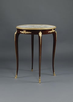 Louis XV Style Mahogany Gueridon with a Marble Top, circa 1890