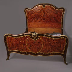 A Louis XV Style Marquetry Double Bed, Attributed to François Linke
