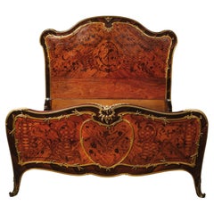 Antique A Louis XV Style Marquetry Double Bed, Attributed to François Linke