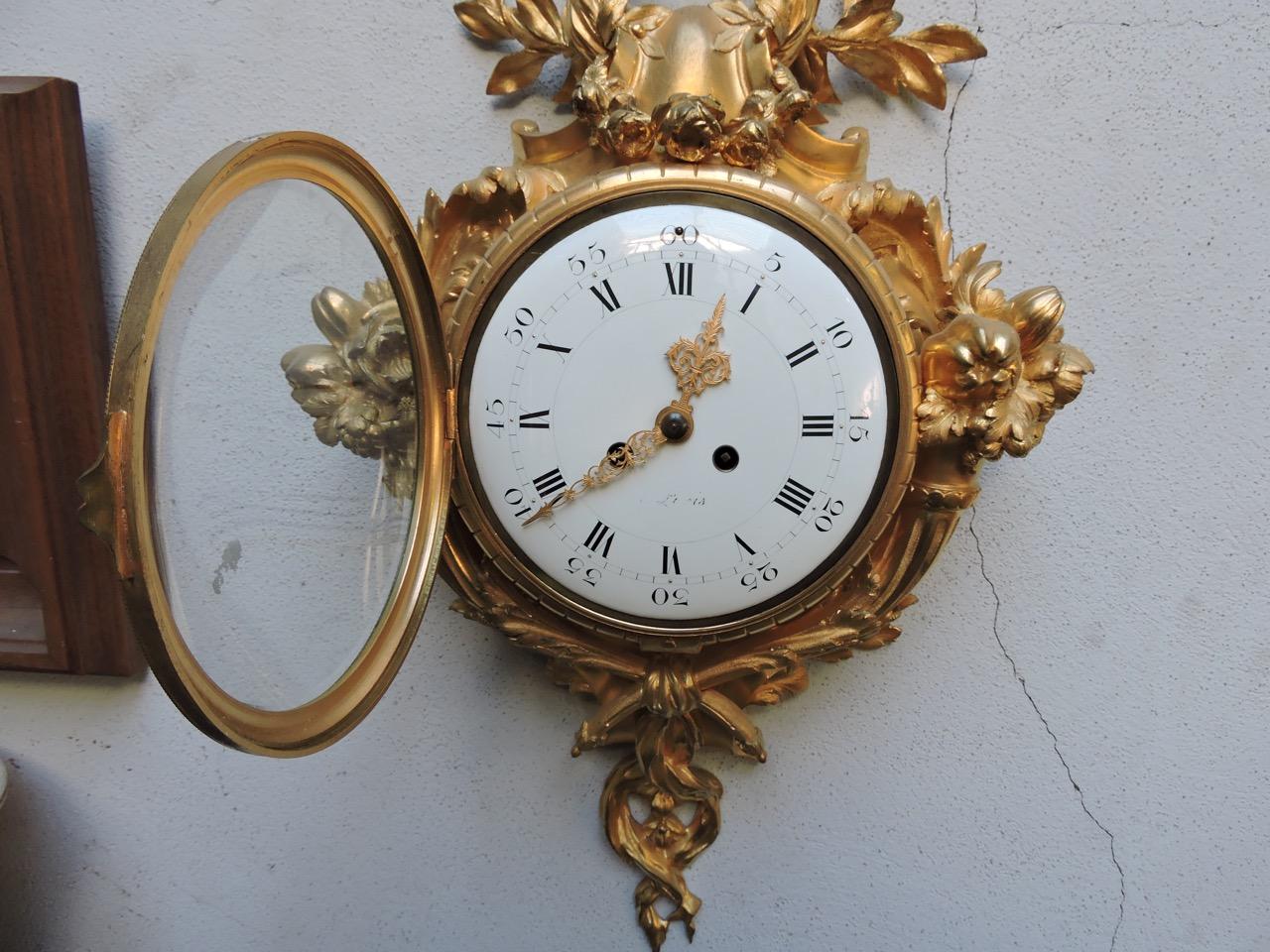 Louis XV Style Ormolu Cartel Clock, after Caffieri, 19th Century 4
