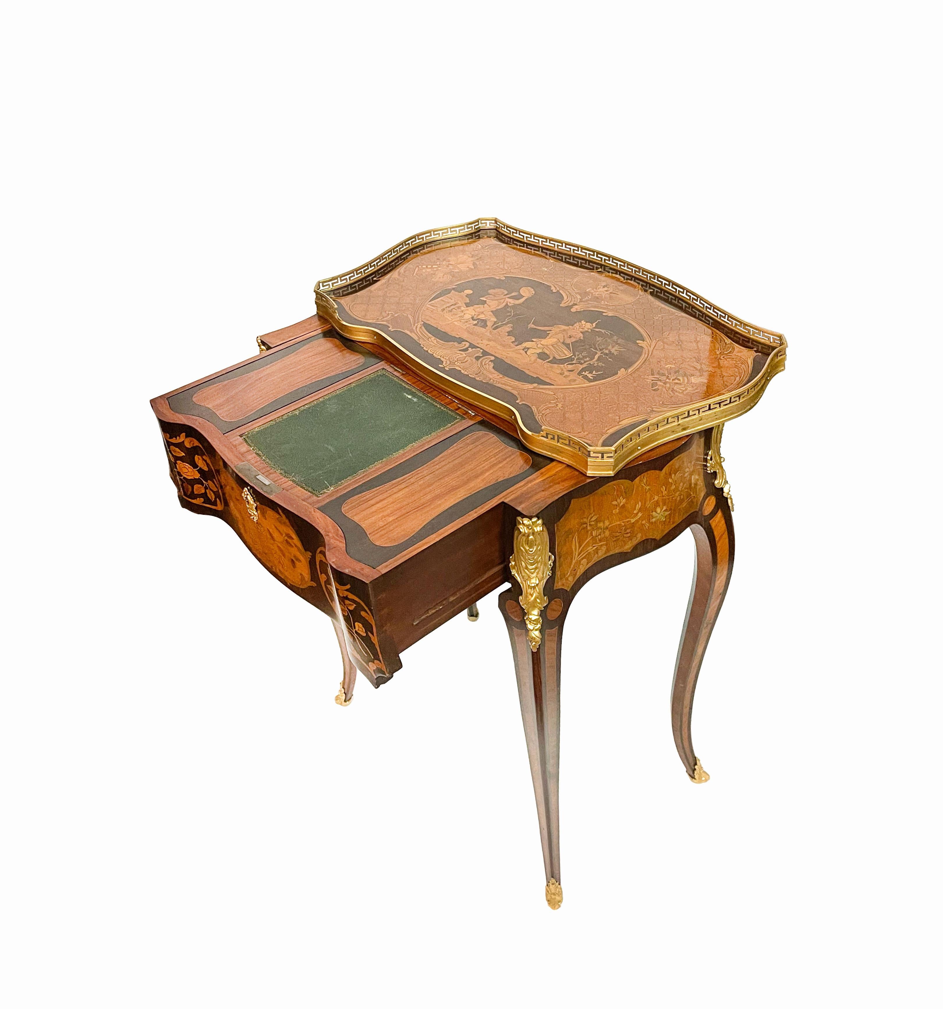 Louis XV Style Ormolu-Mounted Writing Desk by Beurdeley, France, Circa 1880 For Sale 3