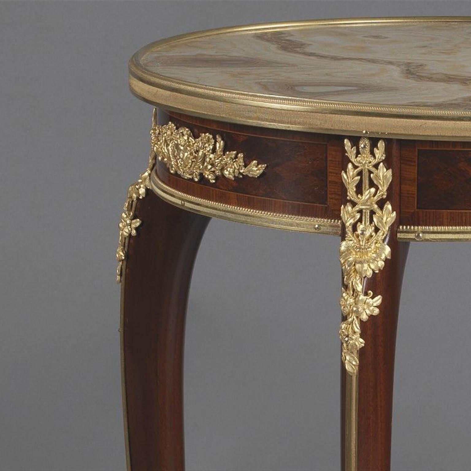 Louis XV Style Parquetry Gueridon Attributed to François Linke, circa 1890 In Good Condition For Sale In Brighton, West Sussex