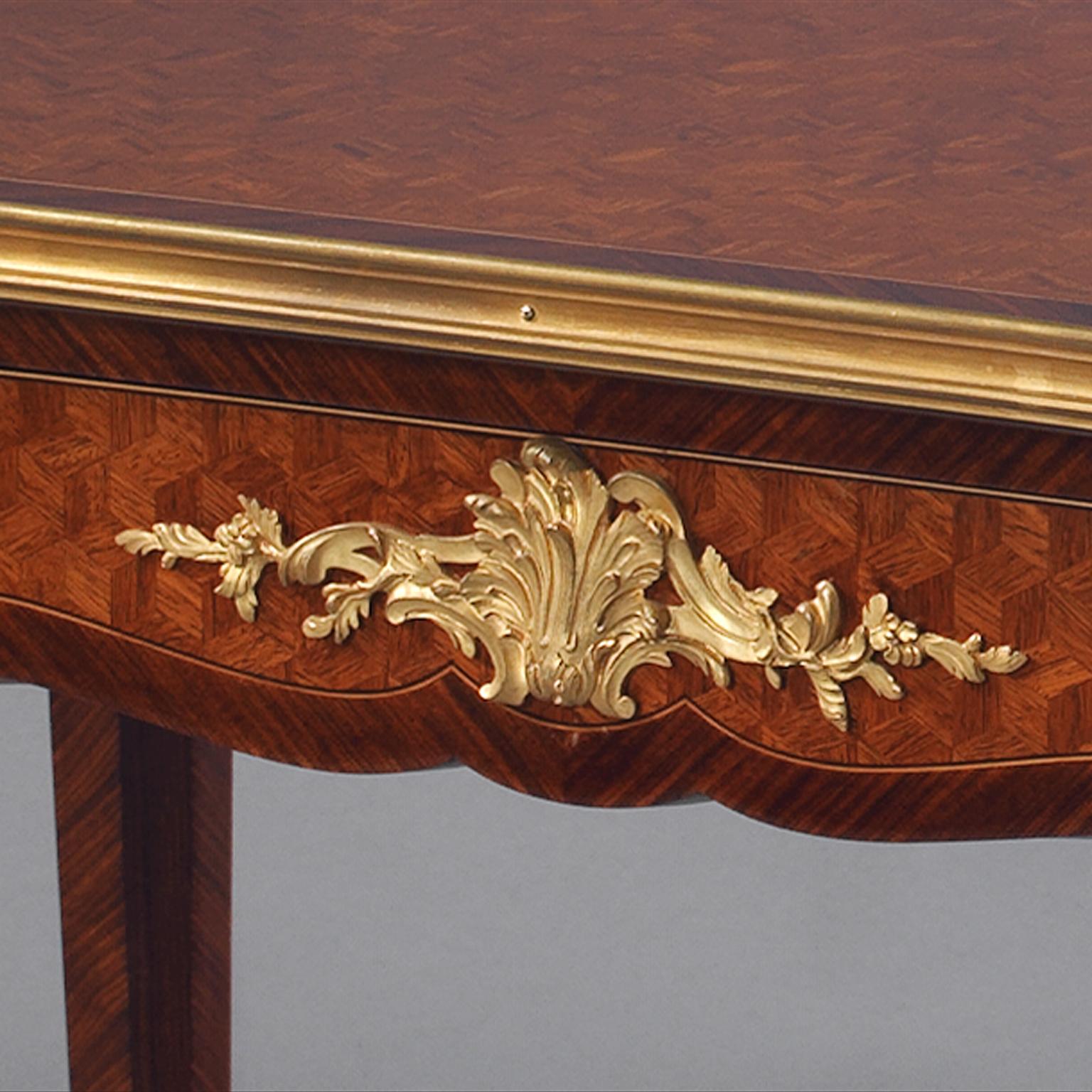 19th Century Louis XV Style Parquetry Inlaid Writing-Table by François Linke, circa 1890 For Sale