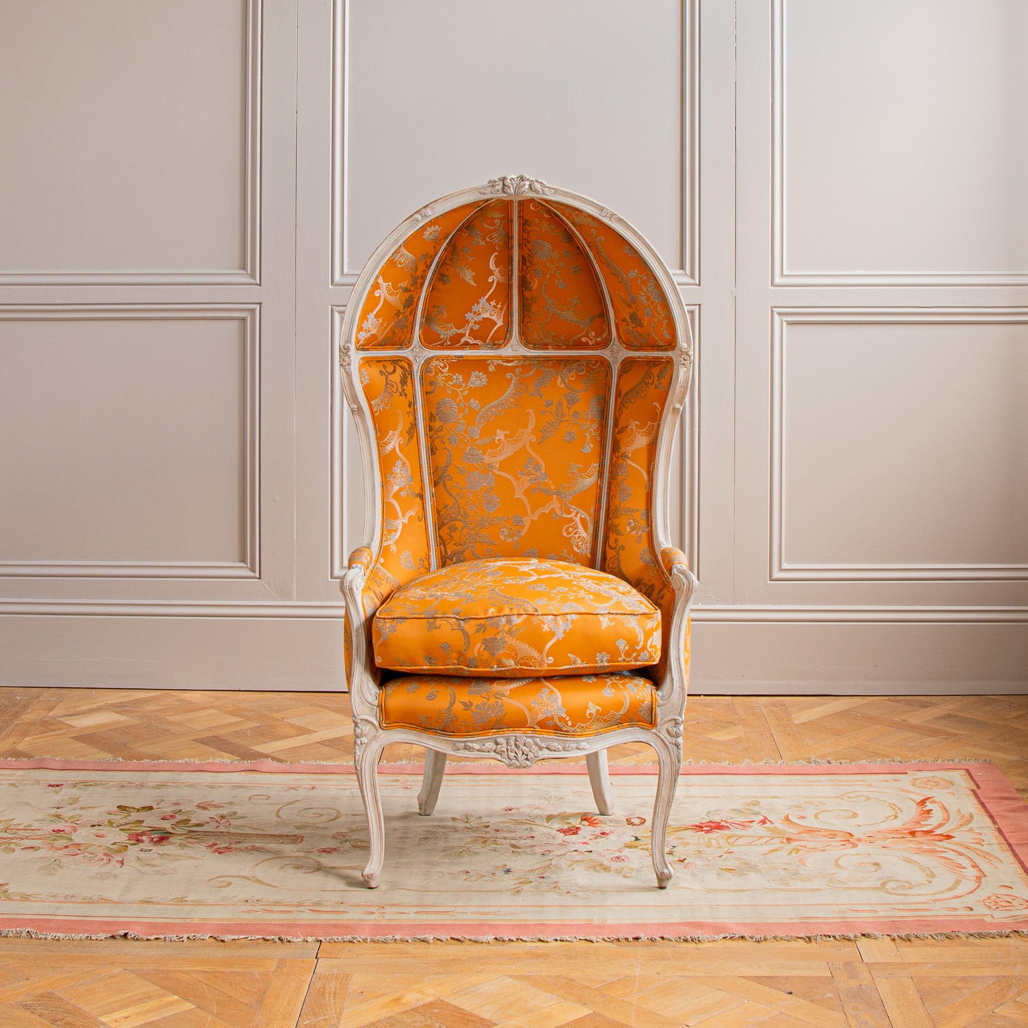 Hand-Carved A Louis XV Style Porter's Chair By La Maison London For Sale