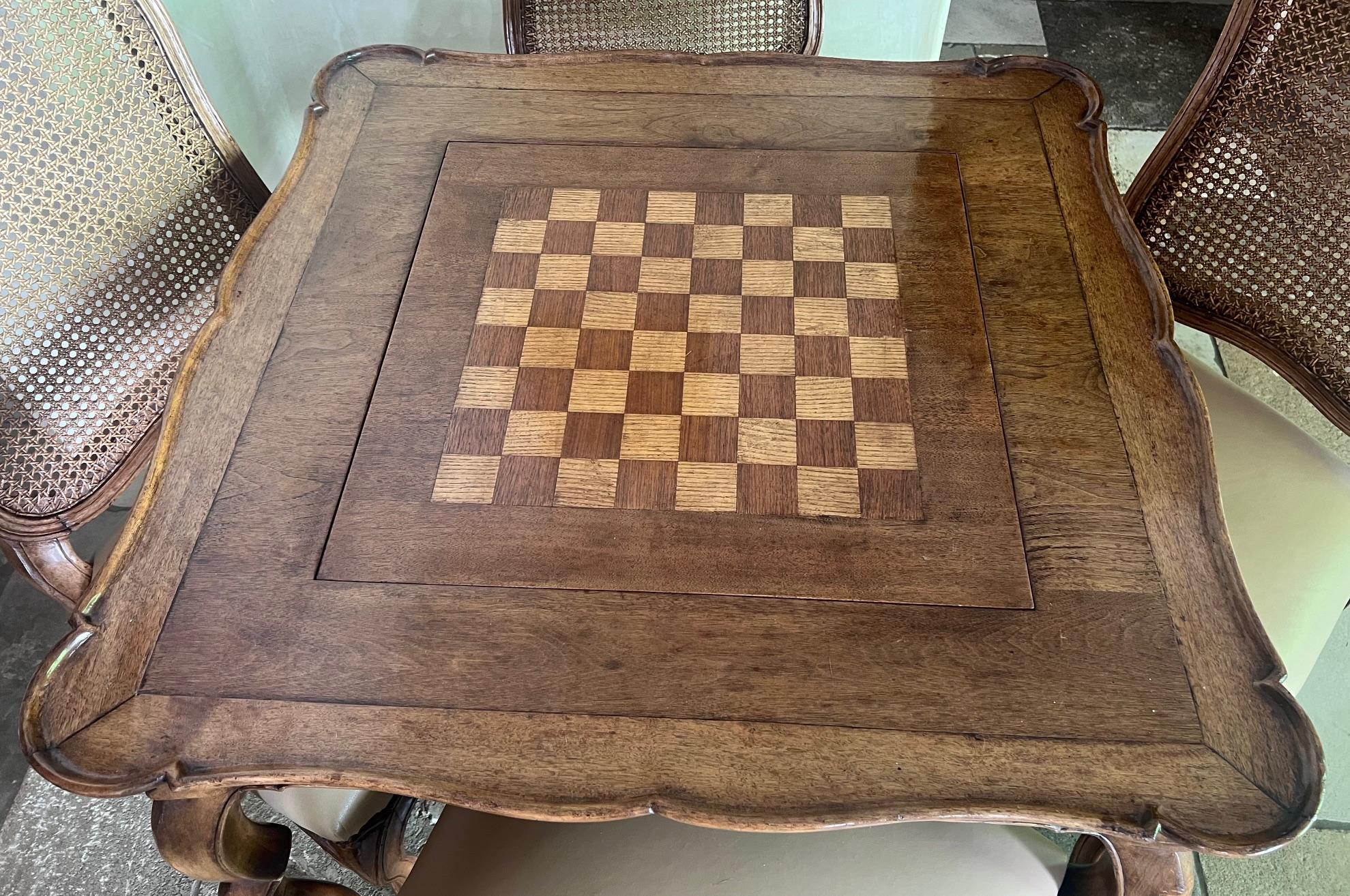 A Louis XV Style Stained Wood Game Table with Inner Compartment 5