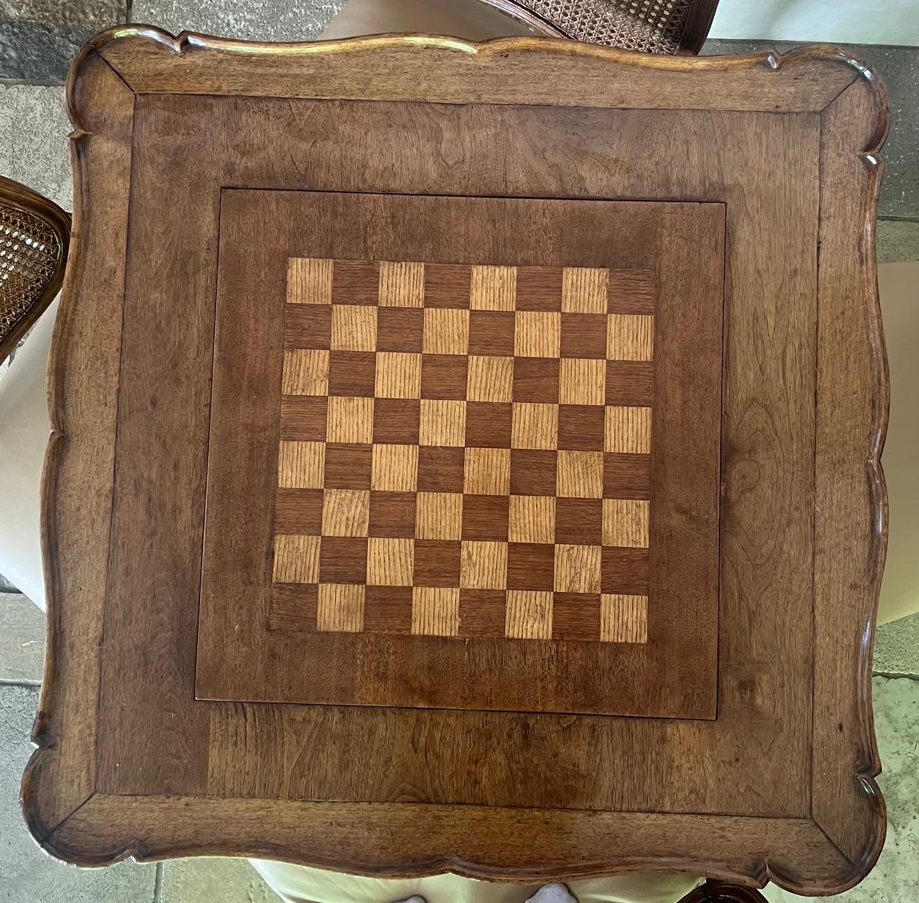A Louis XV Style Stained Wood Game Table with Inner Compartment 6