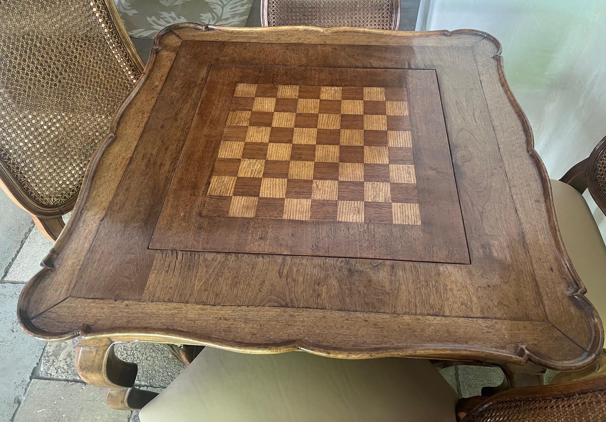 A Louis XV Style Stained Wood Game Table with Inner Compartment 7