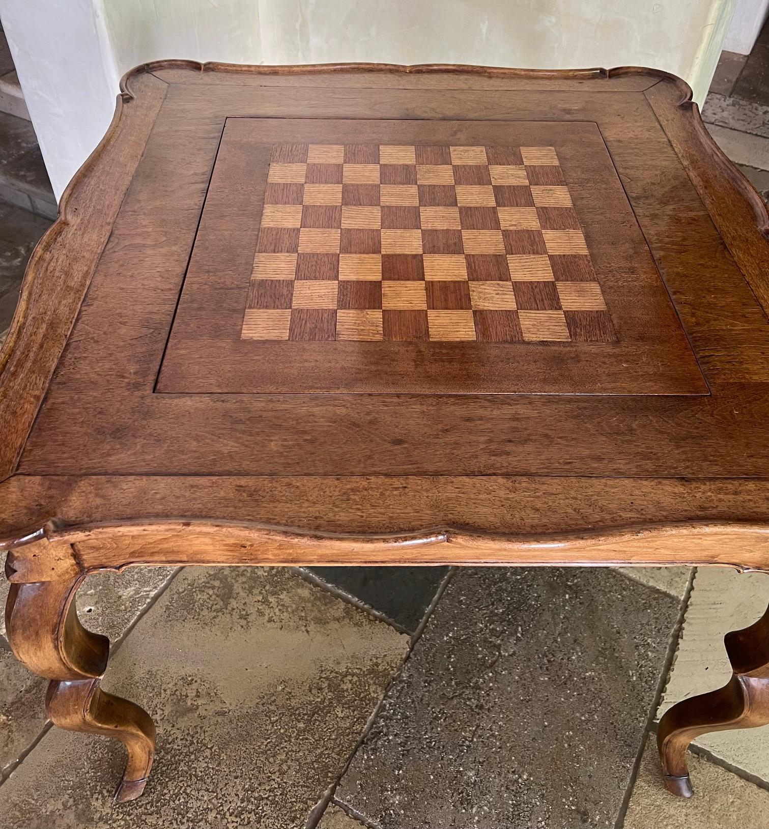 A Louis XV Style Stained Wood Game Table with Inner Compartment 9