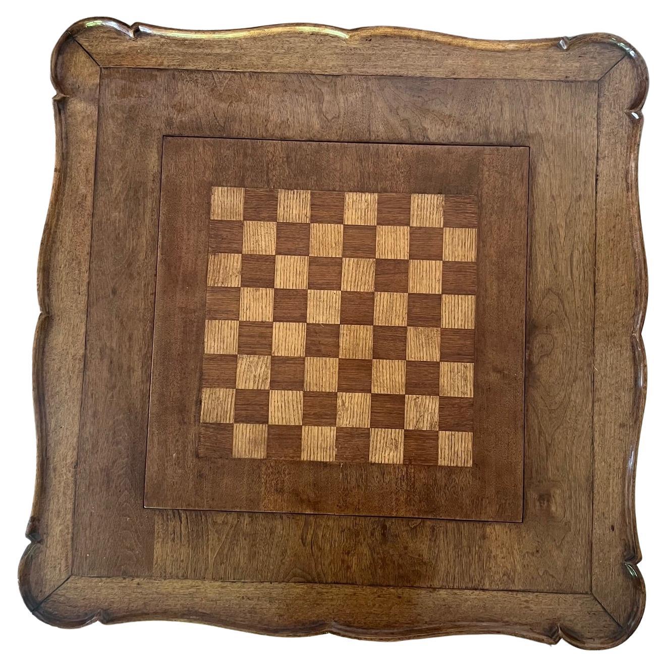 A Louis XV Style Stained Wood Game Table with Inner Compartment 1