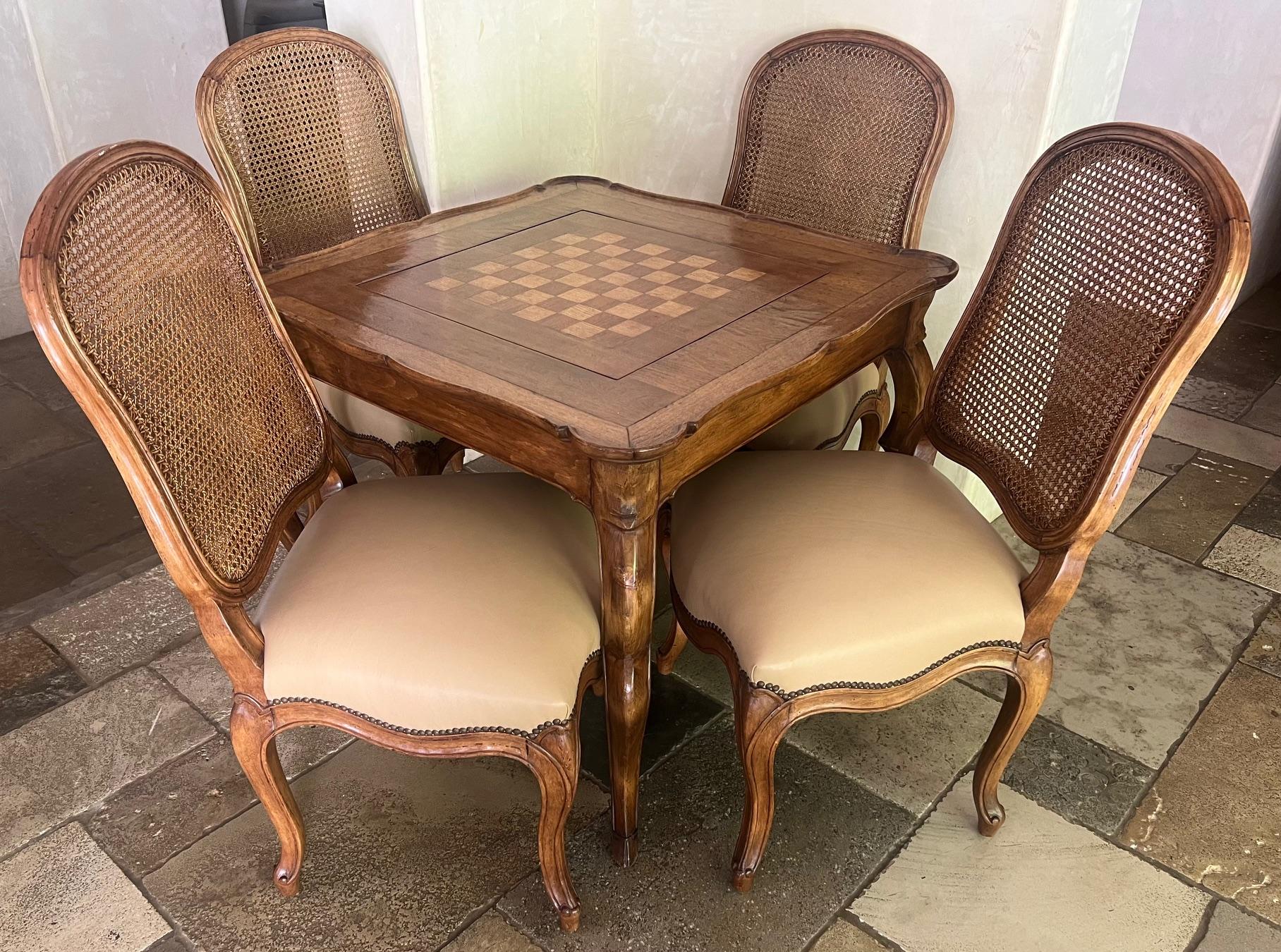 A Louis XV Style Stained Wood Game Table with Inner Compartment 2