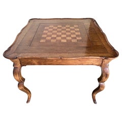 A Louis XV Style Stained Wood Game Table with Inner Compartment