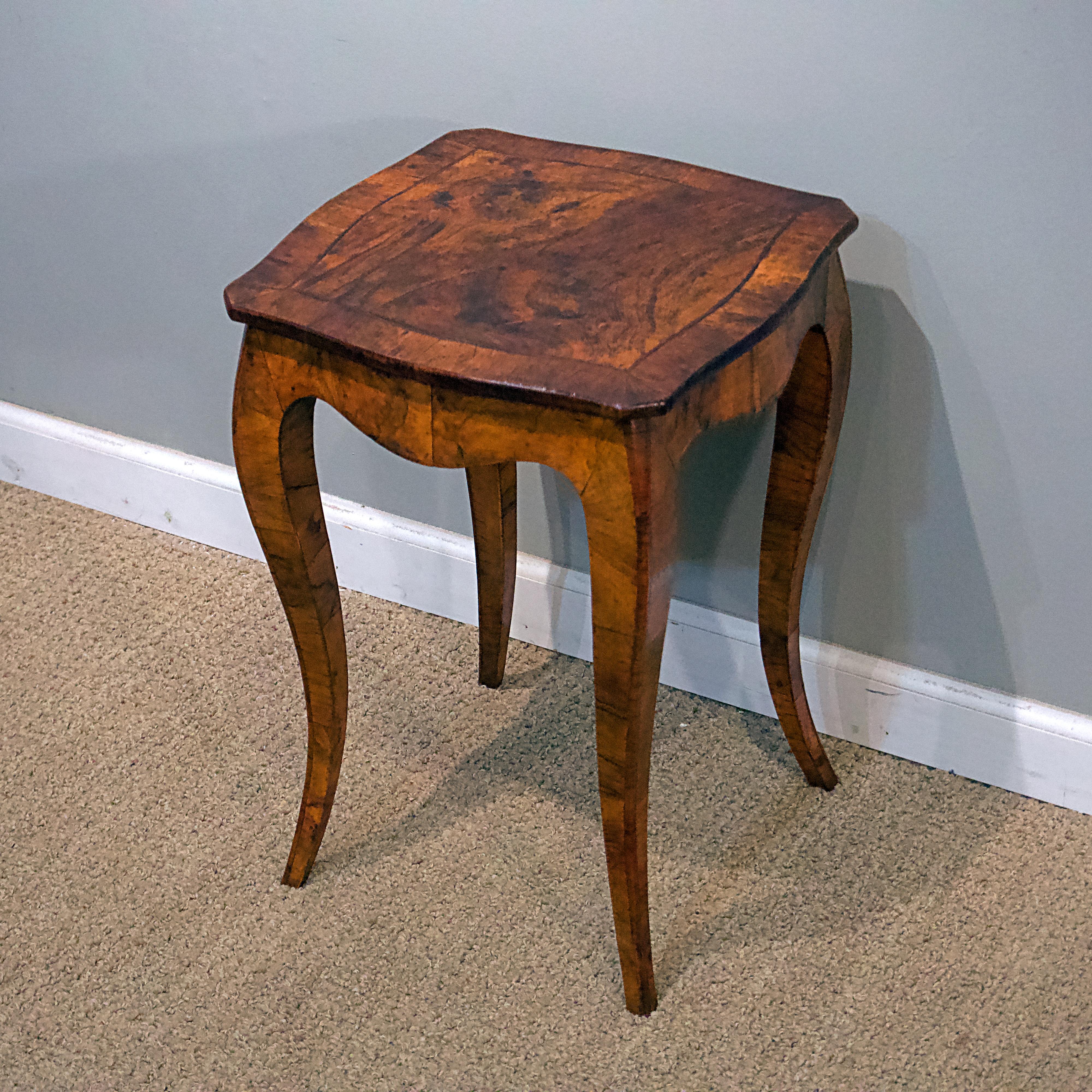 French Louis XV Style Walnut End Table