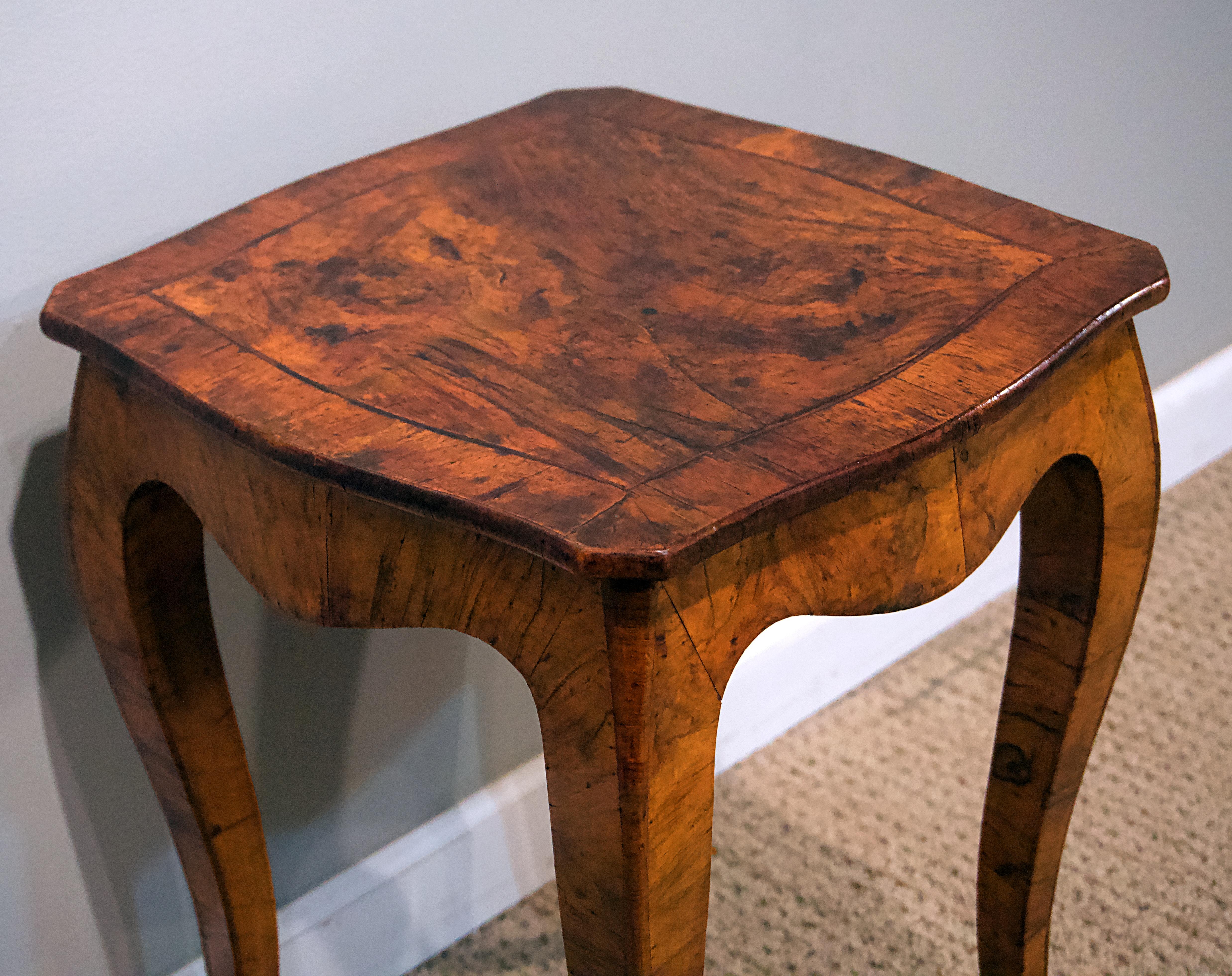 Polished Louis XV Style Walnut End Table