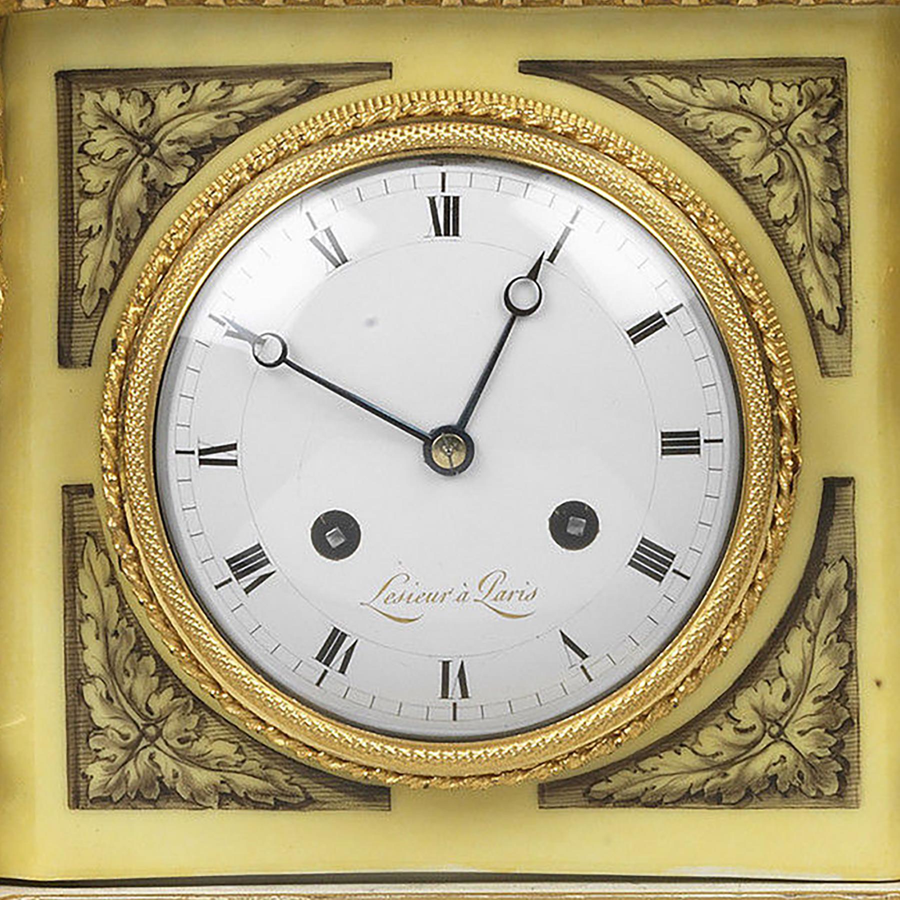 French Louis XVI Bracket Clock by Lesieur For Sale