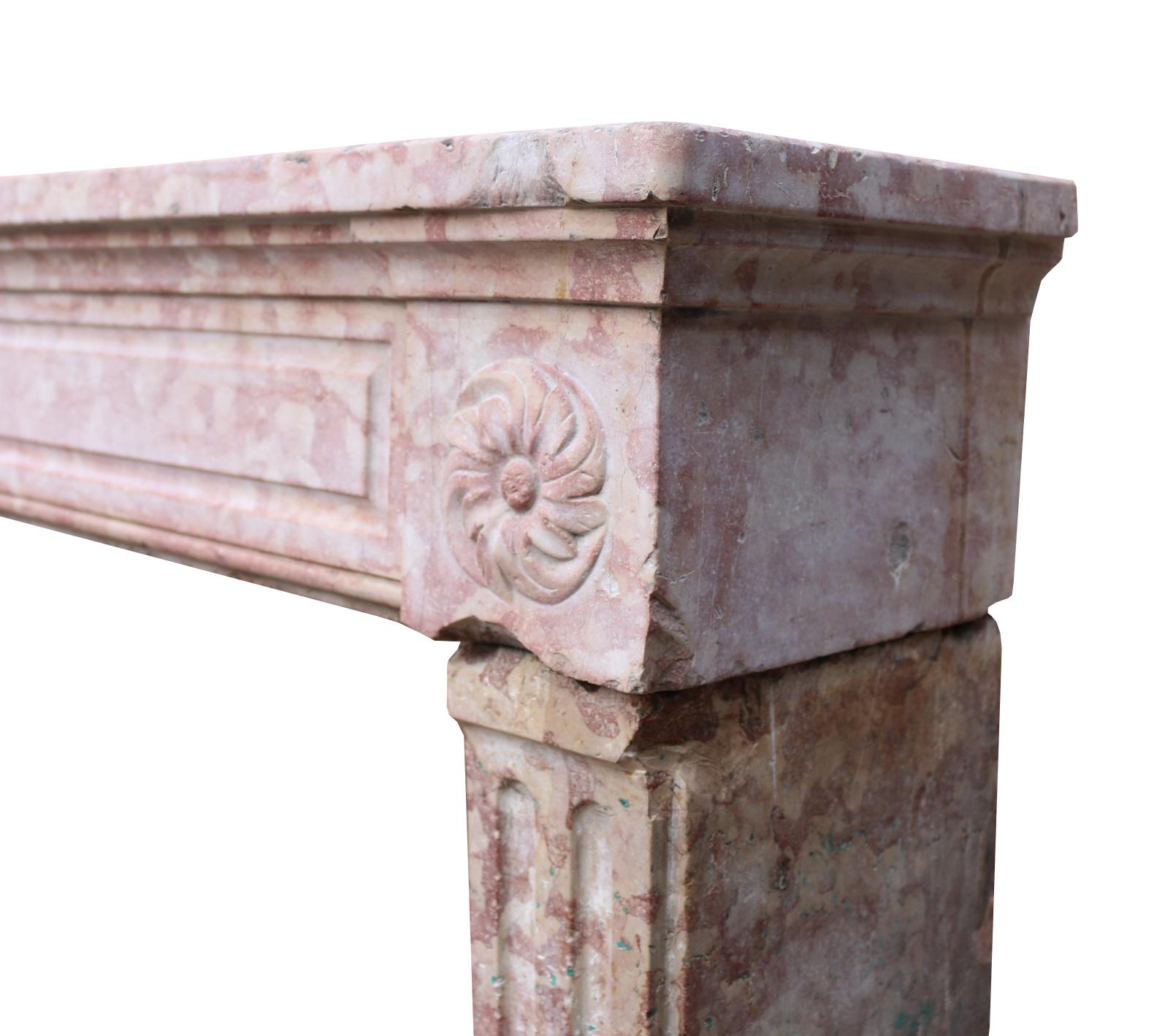 Louis XVI Fire Surround in Burgundy Stone For Sale 1