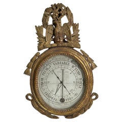 Baromètre en bois doré de style Louis XVI, fin du XVIIIe siècle