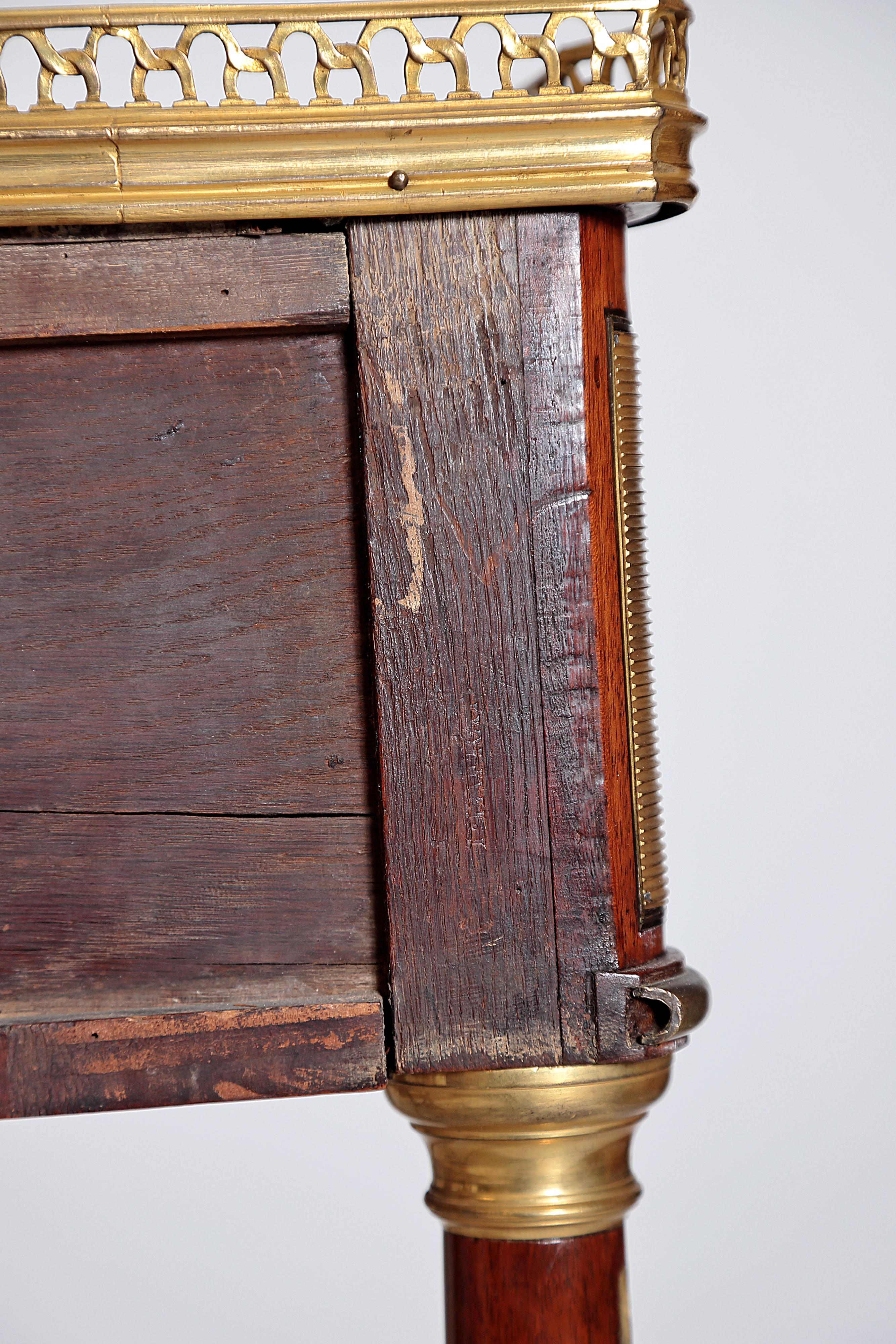 Louis XVI Mahogany, Ormolu and Marble Desserte, Signed I. PAFRAT, circa 1775 4
