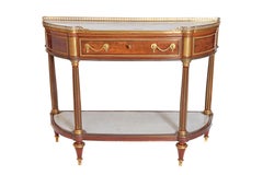 Desserte Louis XVI en acajou, bronze doré et marbre, signée I. PAFRAT, vers 1775