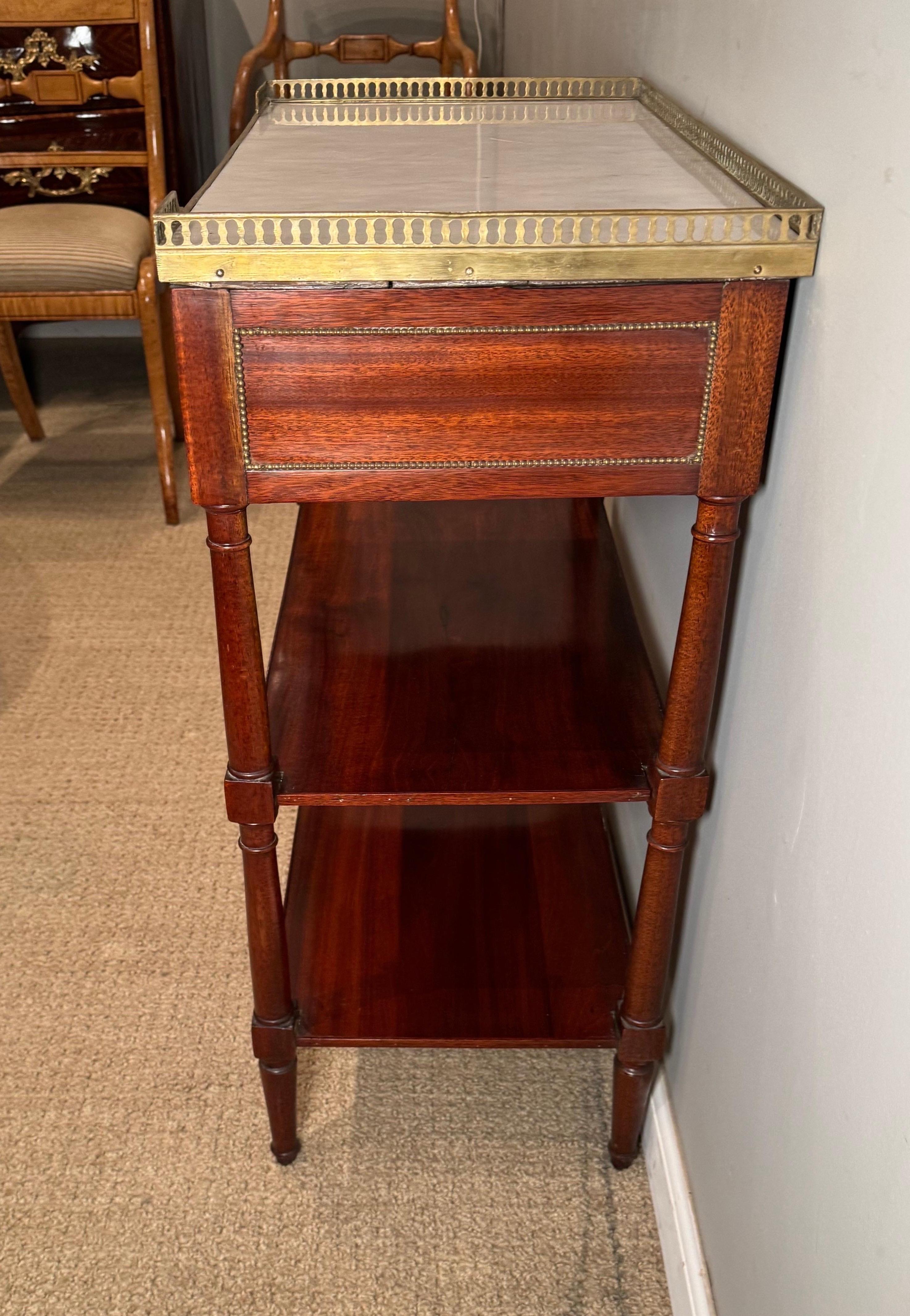 Turned A Louis XVI Mahogany Side Table  For Sale