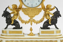 Louis XVI Ormolu and White Marble Mantel Clock by Maniere