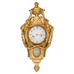 Antique A Louis XVI Ormolu Figural Cartel Clock